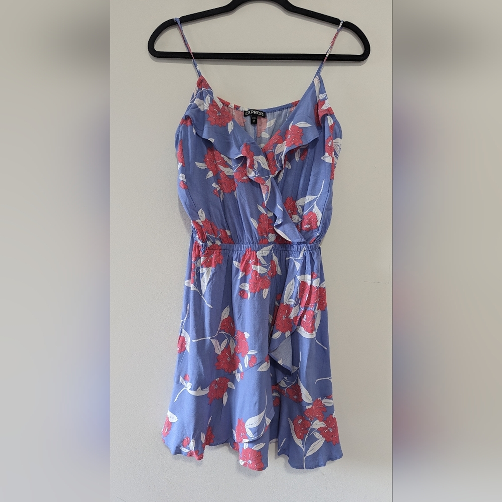 Express Purple Floral Sun Dress.